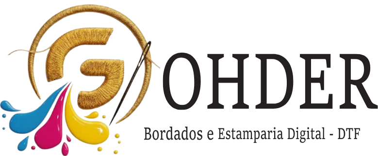 Gohder Bordados e Estamparia Digital DTF. Sua marca em cada ponto, sua essência em cada estampa. Bordados Computadorizados de alta precisão ao estado da arte em Estamparia Digital – DTF. Soluções premium para confecções e marcas com cores vibrantes, durabilidade industrial e entrega pontual.